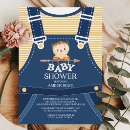 Niedliche Overalls Woodland Owl Babydusche Einladu Einladung