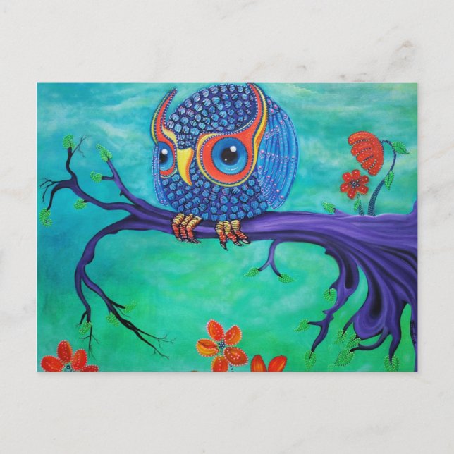 Niedliche Owl Art Postkarte (Vorderseite)