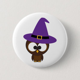 Niedliche Owl Hexe Button