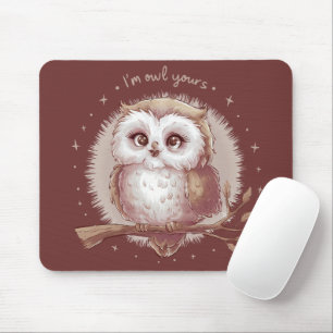 Niedliche Owl Illustration Whimsical Cotattecore A Mousepad