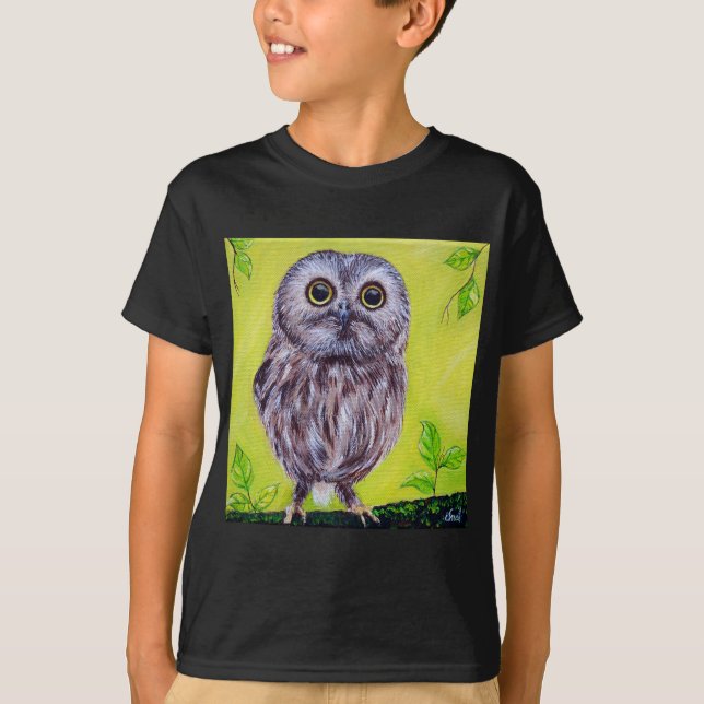 Niedliche Owl-Malerei T-Shirt (Vorderseite)