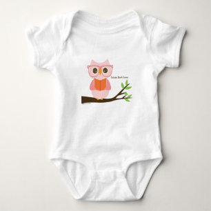 Niedliche Owl Reading Baby Strampler