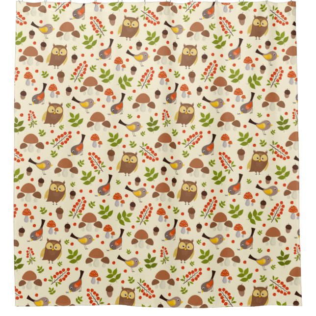 Niedliche Owls Duschvorhang (Vorderseite)