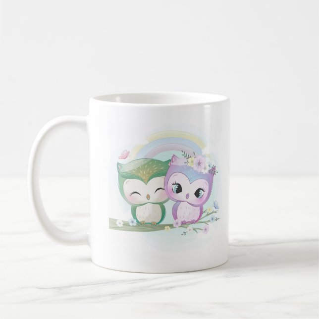 Niedliche Owls Kaffeetasse (Links)
