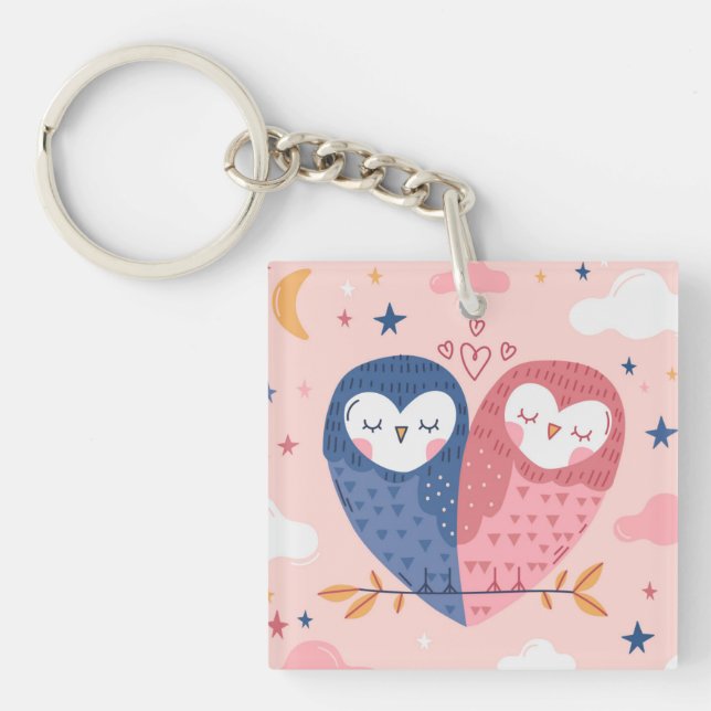 Niedliche Owls Schlüsselanhänger (Vorderseite)