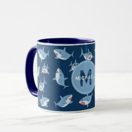 Niedliche Ozeanmonogramm-Kids Tasse