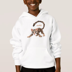 Niedliche Ozelot-Cartoon-Abbildung Hoodie