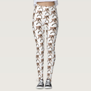 Niedliche Ozelot-Cartoon-Abbildung Leggings