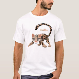 Niedliche Ozelot-Cartoon-Abbildung T-Shirt