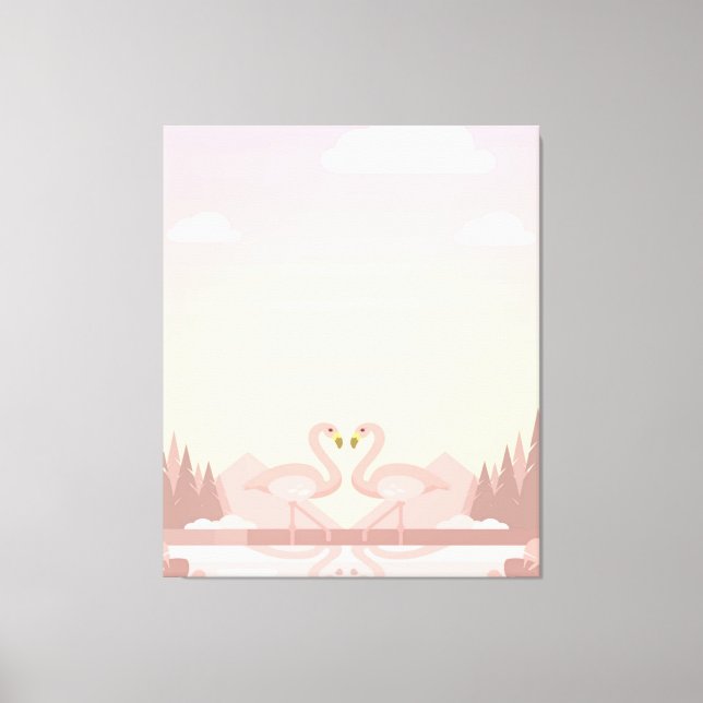 Niedliche Paare Flamingo Vögel Geschenke Lover Leinwanddruck (Vorderseite)