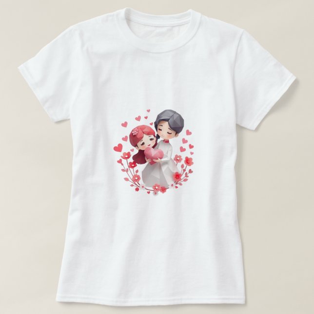 niedliche Paare Gaumenfreude T-Shirt (Design vorne)