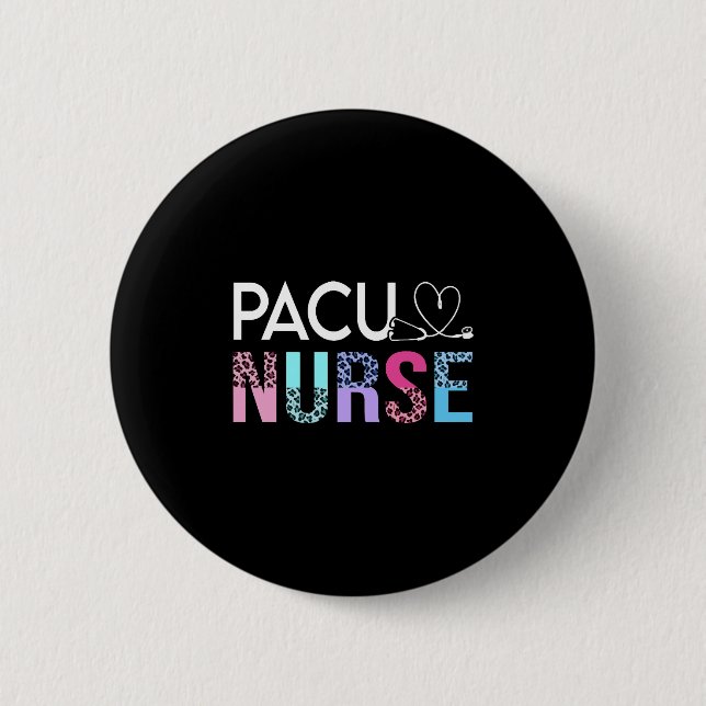 Niedliche Pacu-Crew Post-Anästhesie-Betreuung Button (Vorderseite)