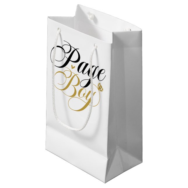 Niedliche Page Boy Wortart Wedding Party Kleine Geschenktüte (Vorderseite Schrägansicht)