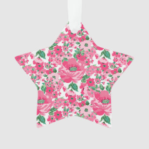 Niedliche Paint Pink Blume Elegantes Weißes Design Ornament