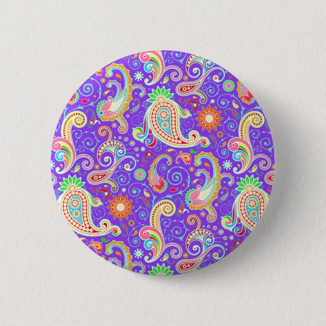 Niedliche Paisley-Hals-Krawatte Button (Vorderseite)