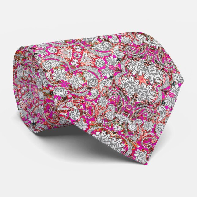 Niedliche Paisley-Muster Krawatte (Gerollt)