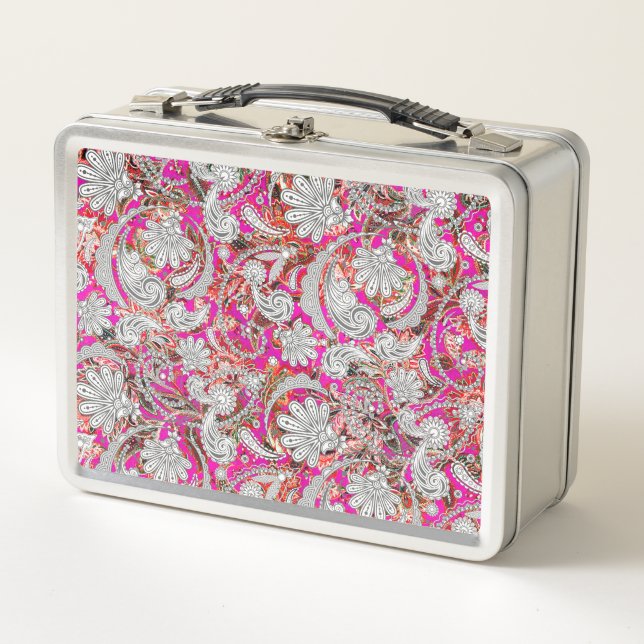 Niedliche Paisley-Muster Metall Brotdose (Vorderseite)