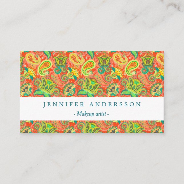 Niedliche Paisley-Muster Visitenkarte (Vorderseite)
