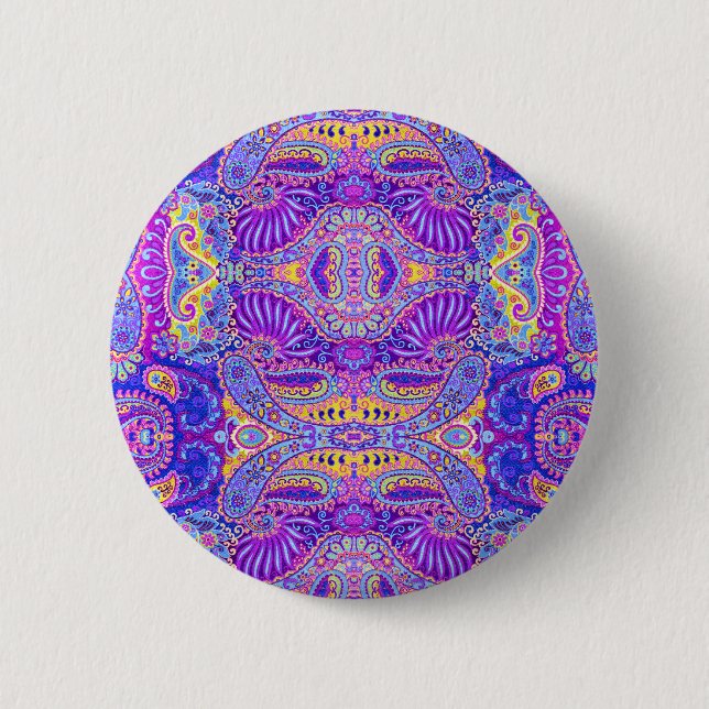 Niedliche Paisley-Tasse Button (Vorderseite)