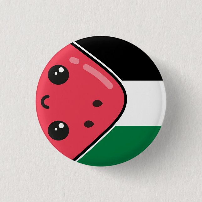 Niedliche Palästinafahne mit wassermelonfreiem Pal Button (Vorderseite)
