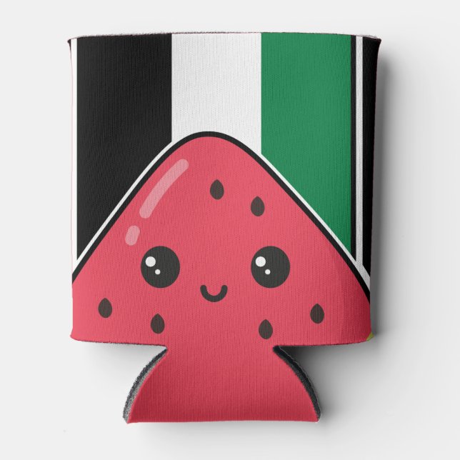 Niedliche Palästinafahne mit wassermelonfreiem Pal Dosenkühler (Vorderseite)
