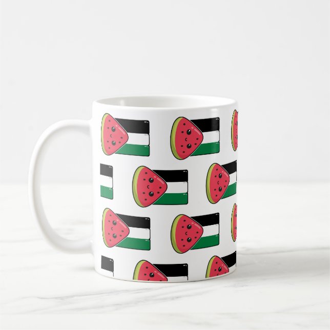 Niedliche Palästinafahne mit wassermelonfreiem Pal Kaffeetasse (Links)