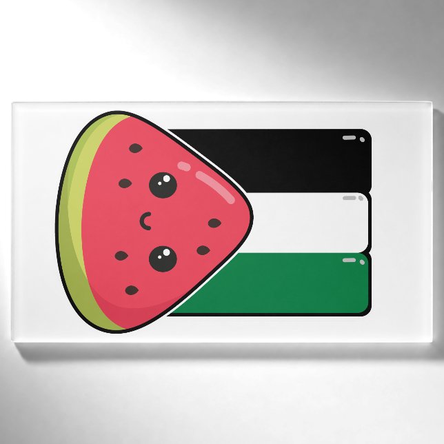 Niedliche Palästinafahne mit wassermelonfreiem Pal Namenschild (Vorderseite)