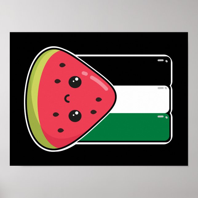 Niedliche Palästinafahne mit wassermelonfreiem Pal Poster (Vorne)