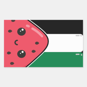 Niedliche Palästinafahne mit wassermelonfreiem Pal Rechteckiger Aufkleber