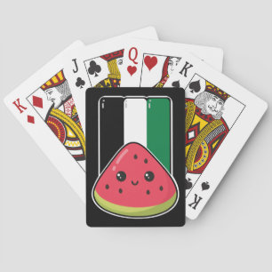 Niedliche Palästinafahne mit wassermelonfreiem Pal Spielkarten