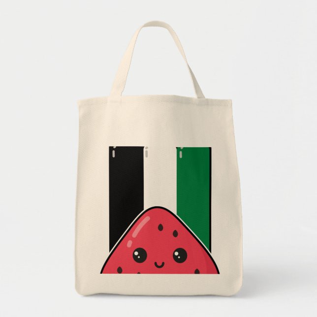 Niedliche Palästinafahne mit wassermelonfreiem Pal Tragetasche (Vorne)