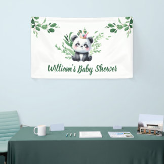 Niedliche Panda Aquarell Gründusche Banner