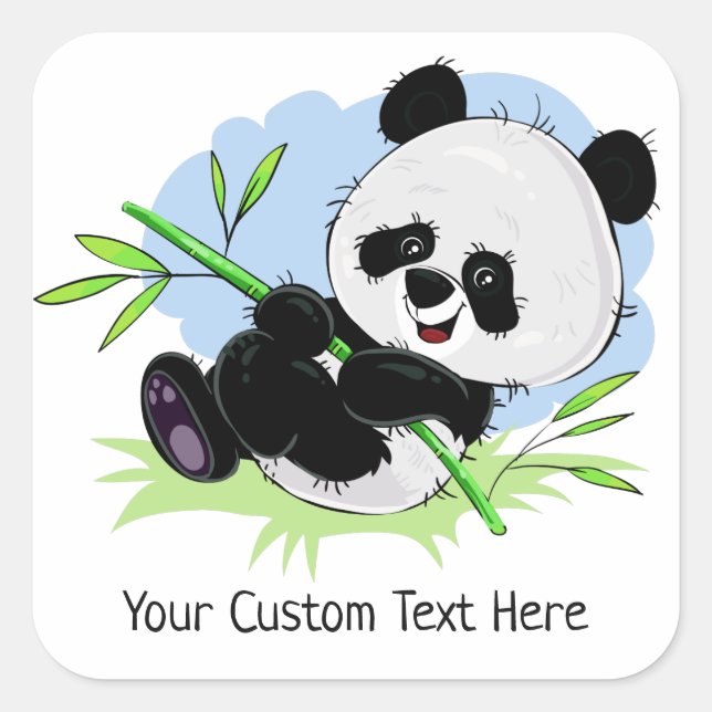 Niedliche Panda-Aufkleber Quadratischer Aufkleber (Vorderseite)
