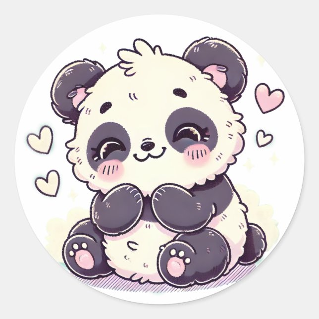 Niedliche Panda-Aufkleber - Schönes Tierdesign Runder Aufkleber (Vorderseite)