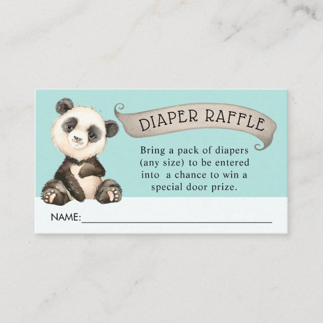 Niedliche Panda Baby Duschdusche Windelwanne Begleitkarte (Vorderseite)