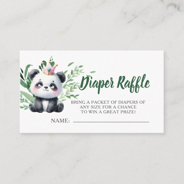 Niedliche Panda Baby Dusche Wasserfarben Windelwas Begleitkarte (Vorderseite)
