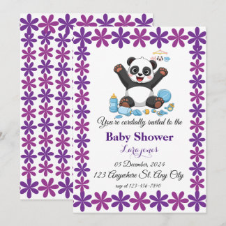 Niedliche Panda-Babydusche Einladung