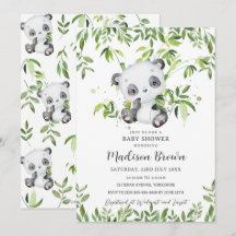 Niedliche Panda Bamboo Greenery Baby Dusche