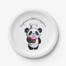 Niedliche Panda Bärenpapierplatte