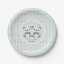 Niedliche Panda-Bärn-Zwillings-Baby-Dusche