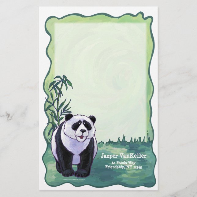 Niedliche Panda Bear Art Personal Stationierung Briefpapier (Vorderseite)