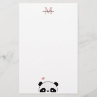 Niedliche Panda Blink Pink Monogram Script