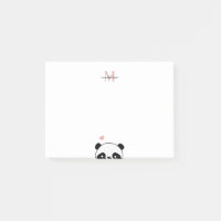 Niedliche Panda Blink Pink Monogram Script