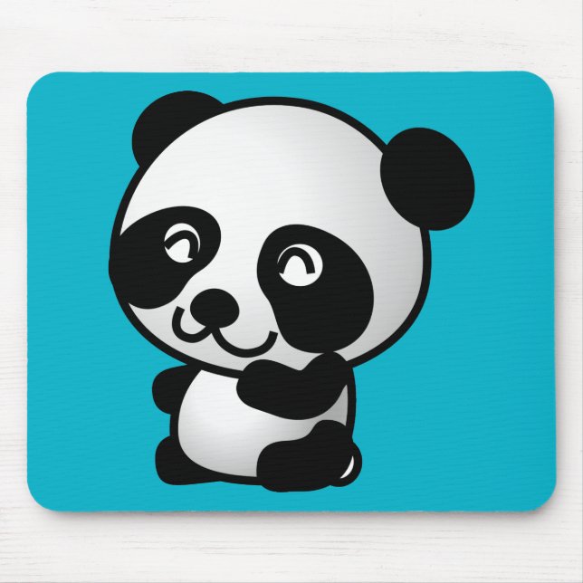 Niedliche Panda-Cartoon-Grafik Mousepad (Vorne)