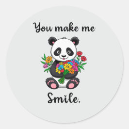 Niedliche Panda, die mich zum Lächeln bringt Runder Aufkleber
