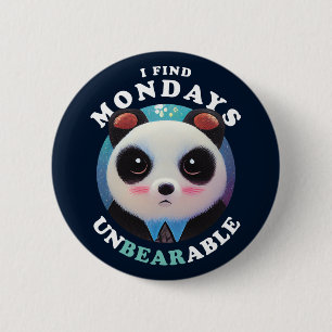 Niedliche Panda findet Montage unerträglich Börs Button