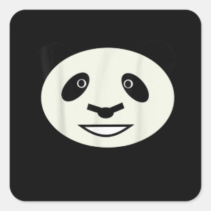 Niedliche Panda-Gesichtskostüme für Jungen und Mäd Quadratischer Aufkleber