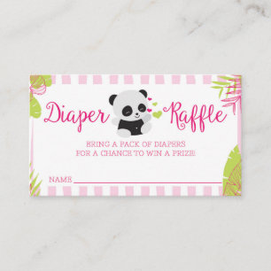 Niedliche Panda Girl Baby Dusche Windeln Raffelkar Begleitkarte