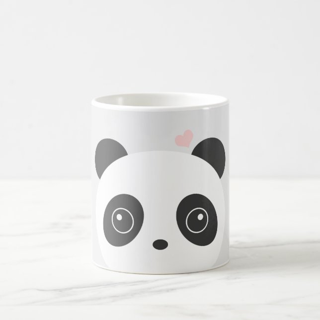 Niedliche Panda-Grau-Tasse Kaffeetasse (Mittel)