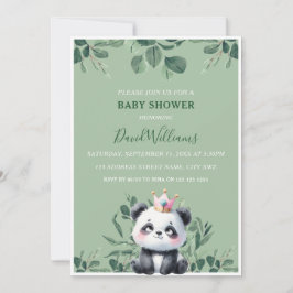 Niedliche Panda Greenerage Foliage Green Baby Dusc Einladung